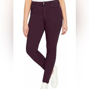 High-Rise Soft Stretch Skinny Pants- size 14/34 - color “eggplant”